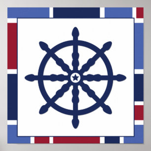 Nautisk våg Nursery Wheel Poster