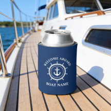 Nautisk Välkommen Ombord Båt Namn Ankar Rep Styrhy