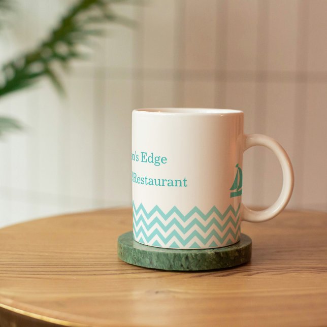 Nautisk vattenfärg blått Vinkara havet Kaffemugg (Skapare uppladdad)