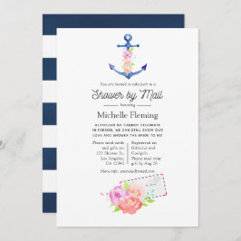 Nautisk vattenfärgsMöhippa efter post Inbjudningar