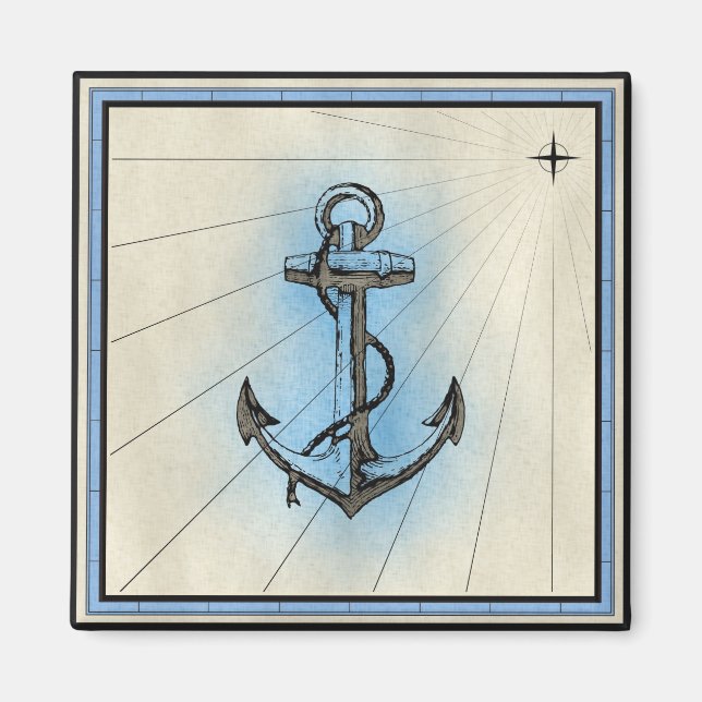 Nautisk vintage ankarmagnet magnet (Framsidan)