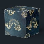 Nautisk Vintage i Blå och Guld Presentaskar<br><div class="desc">Grungy vintage fish mönster favbox in accents of guld and blue.</div>