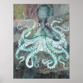 Nautisk Vintage Octopus Poster