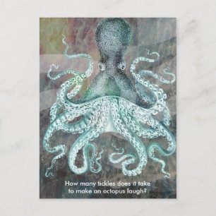 Nautisk Vintage Octopus Vykort