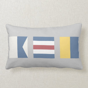 Nautisk vintage signalerar flagga ACK Nantucket Lumbarkudde