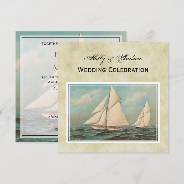 Nautisk Vintage Yachts Tävla #1 Inbjudningar (Fram/baksida)