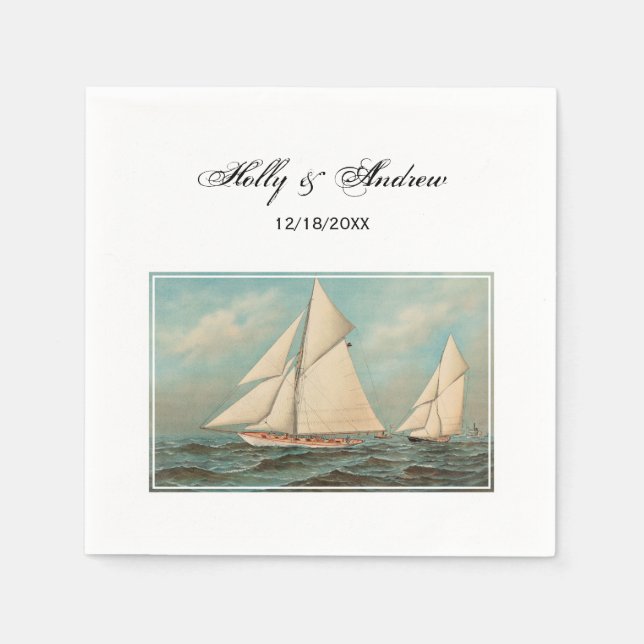 Nautisk Vintage Yachts Tävla #1 Pappersservett (Framsidan)