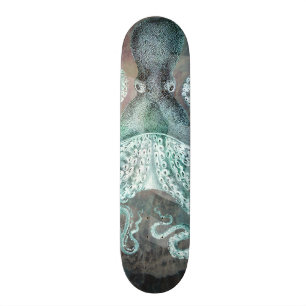Nautisk vintagebläckfisk mini skateboard bräda 18,7 cm
