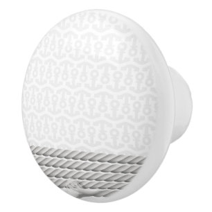 Nautisk vit ankrar design med repet knopp