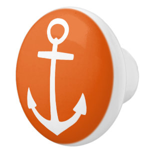 Nautisk vit ankrar på vildtangerinen knopp
