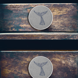 Nautisk Whale Svan Line Art Knopp