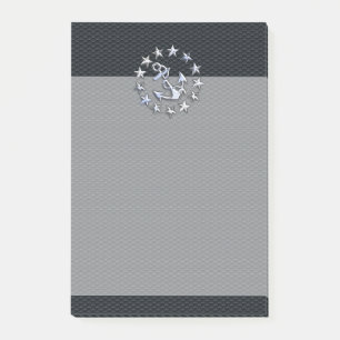 Nautisk Yacht Flagga Silver Ansignera vid Grille S Post-it Block