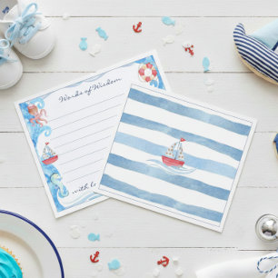 Nautiska akvarell-ord av visdom för baby shower