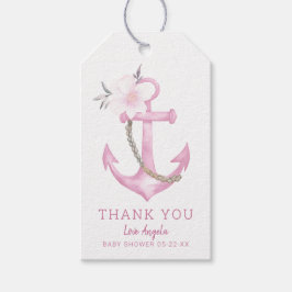 Nautiska Baby Shower Tacksamhetsmärken | Blått Vat Presentetikett