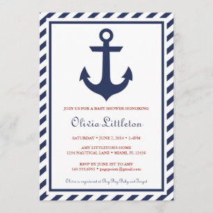 Nautiska baby showerinbjudningar - Ahoy är det en Inbjudningar