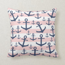 Nautiska den marinblåa rosaranden ankrar mönster