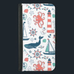 Nautiska djur och symboler Mönster Plånboksfodral För Samsung Galaxy S5<br><div class="desc">Cute nautiskt tillsatta djur och nautiska symboler illustration över anpassadets vita bakgrund färg.</div>