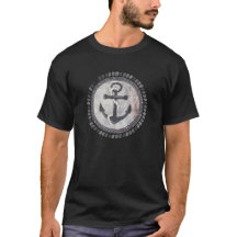 Nautiska Grungy ankrar svart tavlamanar T-tröja