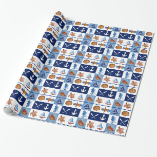Nautiska havdesigner presentpapper