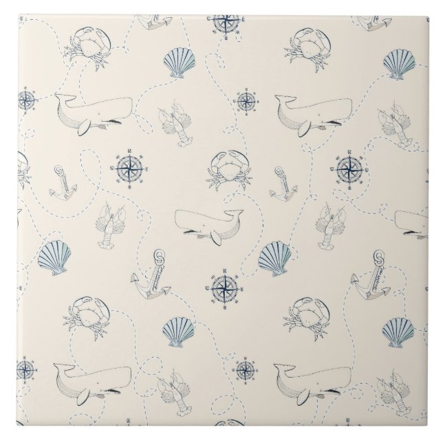 Nautiska havet kakelplatta (Framsidan)