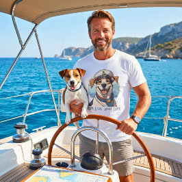 Nautiska hundgåvor för båtägare sjömän båtfolk t shirt
