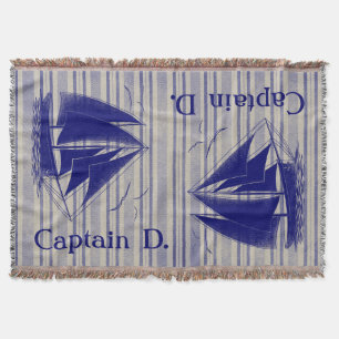 Nautiska kaptenmonogrampojke rum mysfilt