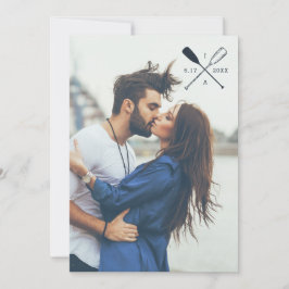 Nautiska lantliga Oars för FOTOBRÖLLOPINBJUDAN | Inbjudningar