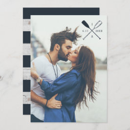 Nautiska lantliga Oars för FOTOBRÖLLOPINBJUDAN | Inbjudningar