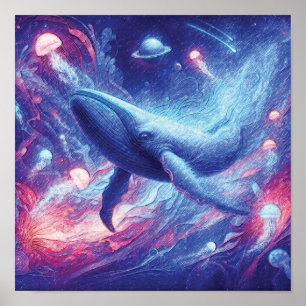 nautiska Ocean Voyager  Val i Kosmiska Havet Poster