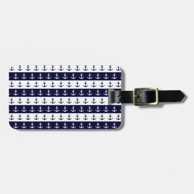 Nautiska randar och ankrar mönster bagagebricka (Horisontell Framsida)