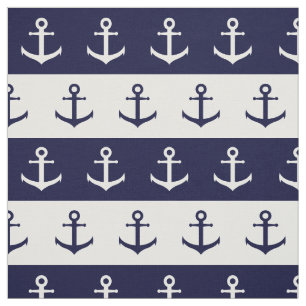 Nautiska randar och ankrar mönster tyg
