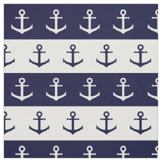 Nautiska randar och ankrar mönster tyg