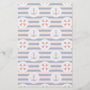 Nautiska randar och pricker mönster brevpapper