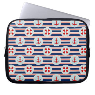 Nautiska randar och pricker mönster laptop sleeve