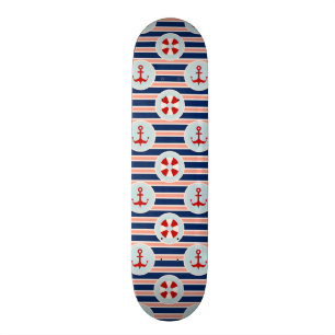 Nautiska randar och pricker mönster skateboard bräda 21,5 cm