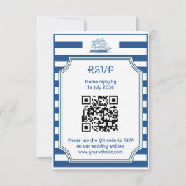 Nautiska ränder - RSVP-kort OSA Kort