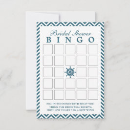 Nautiska Ror Sicksack Bröllopsdusch Bingo Kort