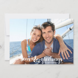Nautiska Säsonhälsningar Anchors Två+Foto Julkort