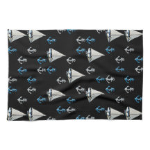 Nautiska segelbåtar och ankrar kökshandduken