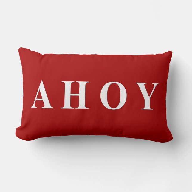 Nautiska seglingrandar för röd vit lumbarkudde (Framsida)