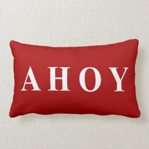 Nautiska seglingrandar för röd vit lumbarkudde