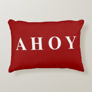 Nautiska seglingrandar för röd vit prydnadskudde