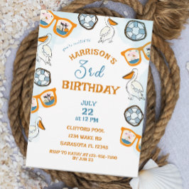 Nautiska solglasögon Bassäng Party Boy Birthday Inbjudningar