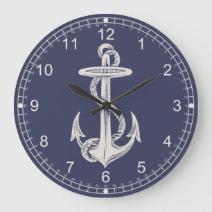 Nautiska Themed ankrar väggen tar tid på Stor Klocka