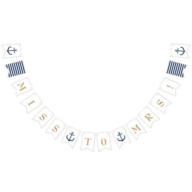 Nautiska Themed Fröcken till Fru - brud- Vimplar (Alla)