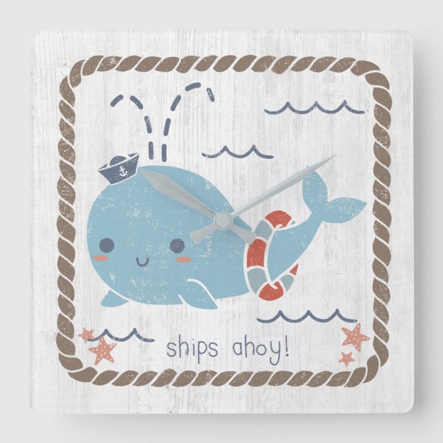 Nautiska vänner - val fyrkantig klocka (Framsida)