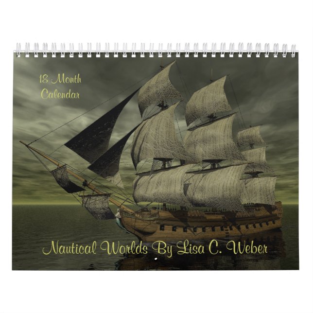 Nautiska världar av Lisa C. Weber- 18 månad, Kalender (Omslag)