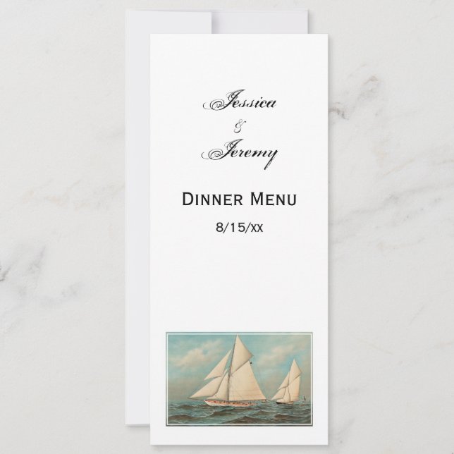 Nautiska vintage segelbåtar Racing #1 Inbjudningar (Framsida)