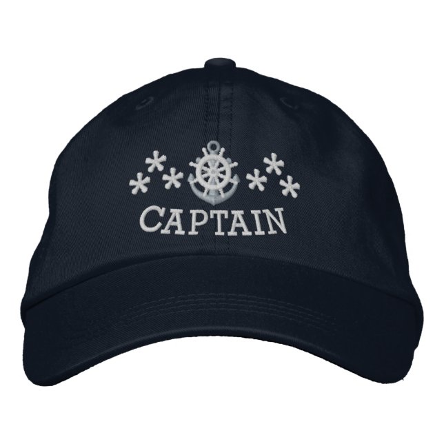 Nautiska Yachtkaptener Broderad Keps (Framsida)