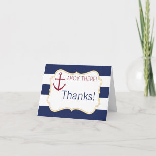 Nautiskt Ahoy där baby showertackkort Tack Kort